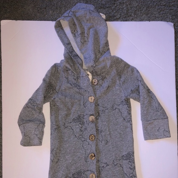 Childhood Clothing Maps Winter Hooded Romper - Picture 1 of 5